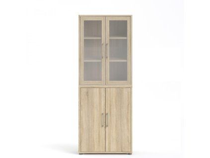 Knihovna Office 80400/102 dub sonoma/sklo