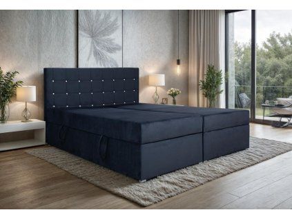 Postel Hortenzie 180x200 černá s krystaly