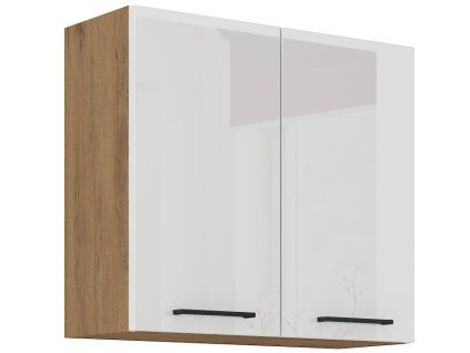 Kuchyňská skříňka Vega 80 G 72 2F dub lancelot/bílý lesk