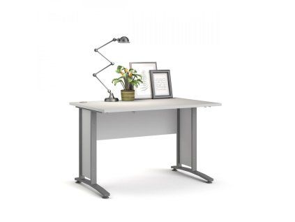 Psací stůl Office 80400/70 bílá/silver grey