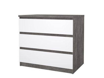 Komoda Simplicity 235 beton/bílý lesk