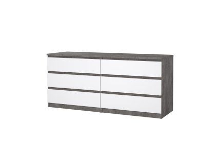 Komoda Simplicity 232 beton/bílý lesk