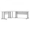 Rohový psací stůl Office 80400/72 bílá/silver grey