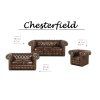 Pohovka Chesterfield Classic 2 kůže hnědá