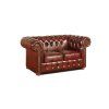 Pohovka Chesterfield Classic 2 kůže bordó