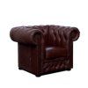 Křeslo Chesterfield Lord 1 kůže hnědá