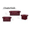 Křeslo Chesterfield Lord 1 kůže bordó