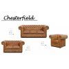 Pohovka Chesterfield Lord 3 kůže koňak