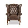 Křeslo Chesterfield Queen kůže hnědá