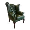 Luxusní křeslo Chesterfield Queen kůže zelená