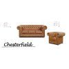 Sedací souprava Chesterfield Lord 3+1+1 kůže koňak