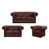 Sedací souprava Chesterfield Lord 3+2+1 kůže hnědá