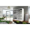 Skříň Berger XI 180 cm bílá/černý lakobel