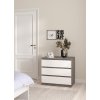 Komoda Simplicity 235 beton/bílý lesk