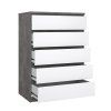 Komoda Simplicity 231 beton/bílý lesk